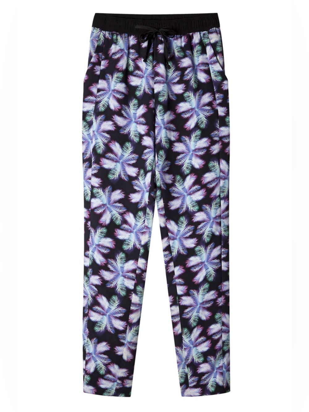 Sandro Paris Palm Printed High Rise Ankle Crop Joggers size 1 (US Size Small)
